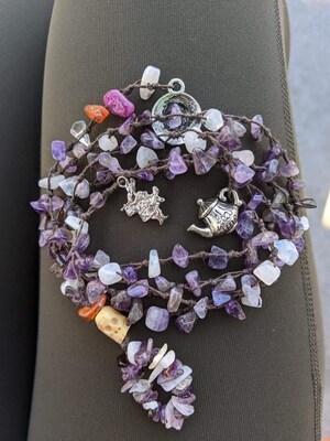 Crystal Beads - Head Hair Body Wrap - Hippie Boho Festival Gemstone Jewelry - image1